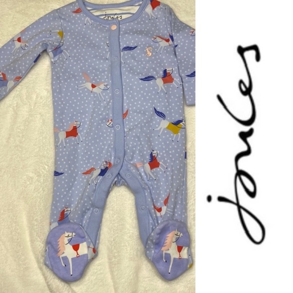 5/$30 Joules Adorable One-Piece Footie Sleeper 0-3Months EUC Flap to cover hands - Picture 1 of 10